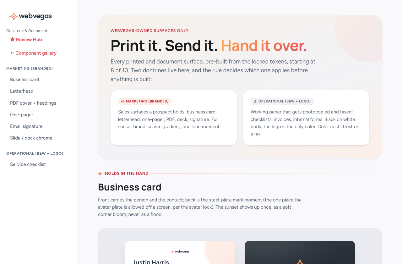 Collateral and Print board preview