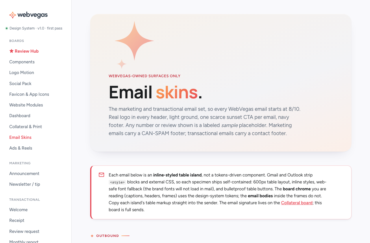 Email Skins board preview