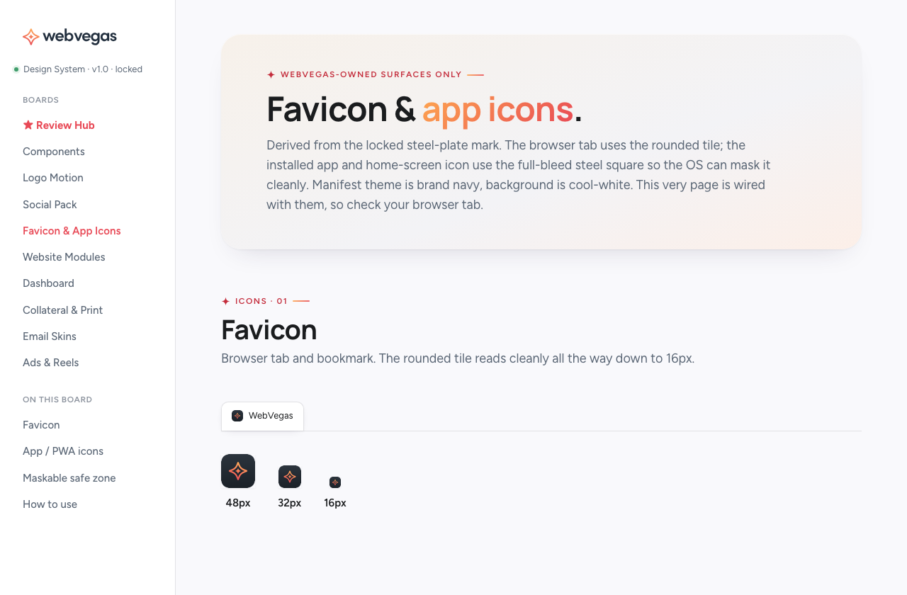Favicon and App Icons board preview