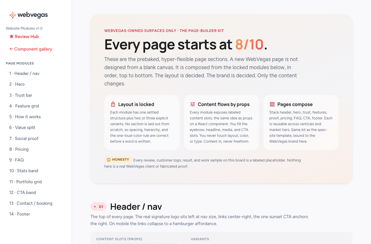 Website Modules board preview