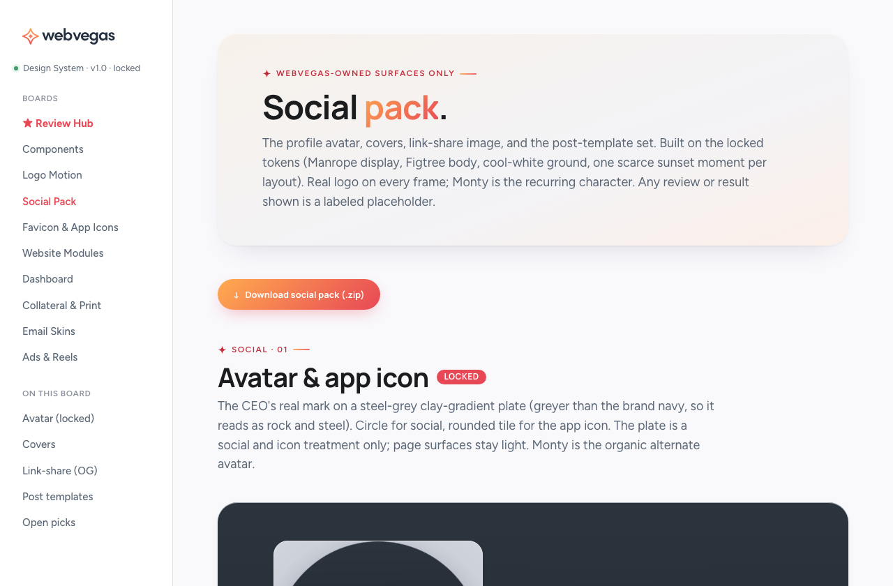 Social Pack board preview